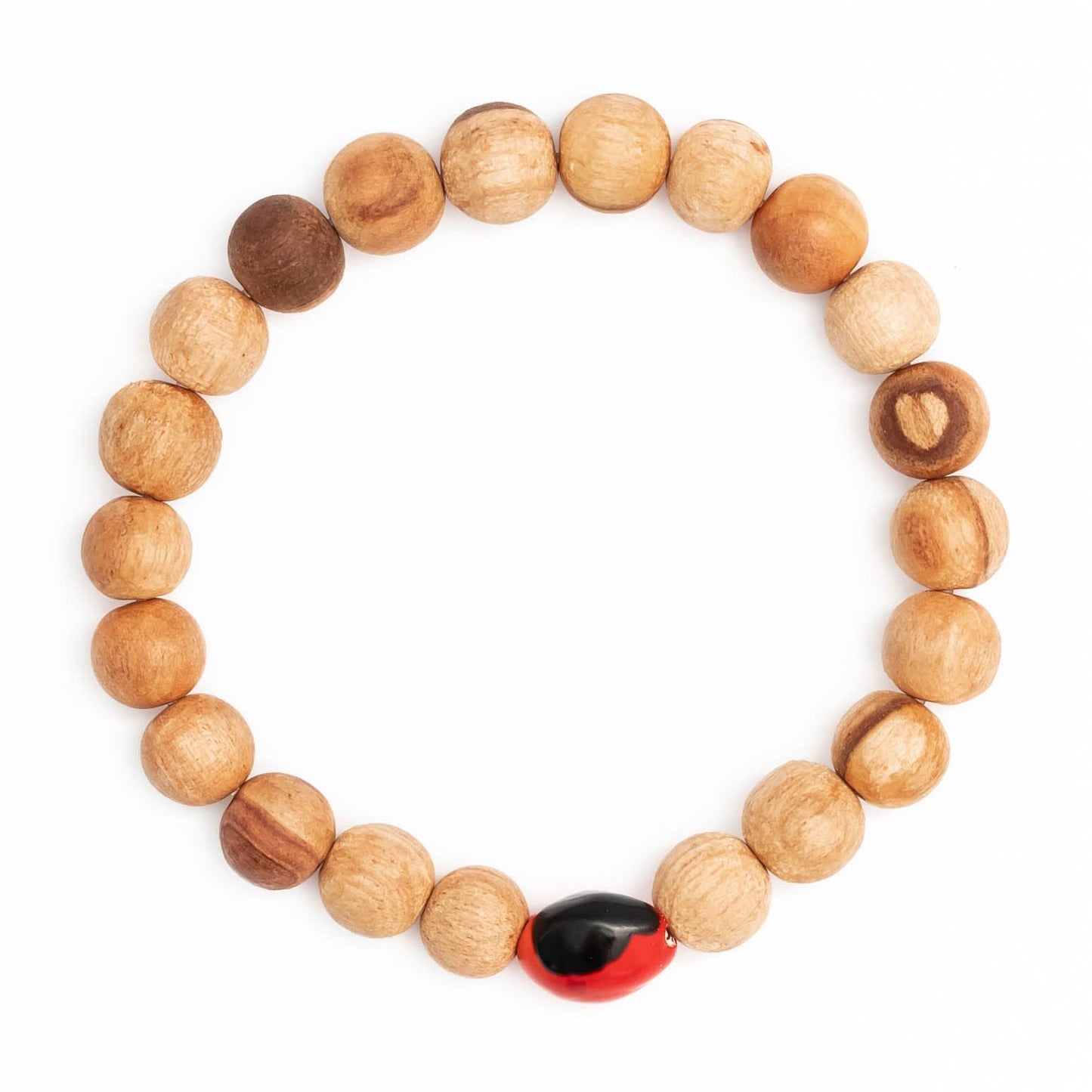 Palo Santo & Huayruro Seed Charm Bracelet