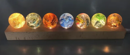 Glass Crystal Ball with Wooden Stand