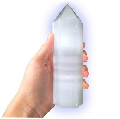 Moroccan Selenite Crystal Towers, 6" (Set of 3)