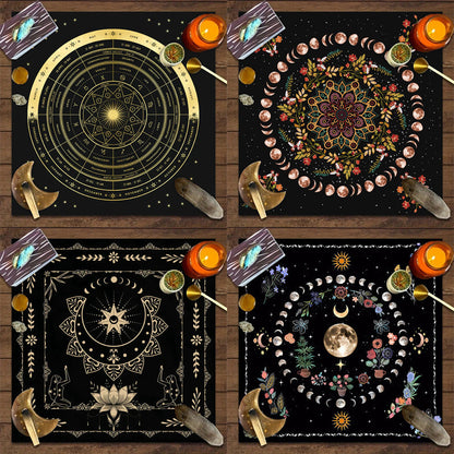 Tarot Reading Cloth - Moon Phase Mandala