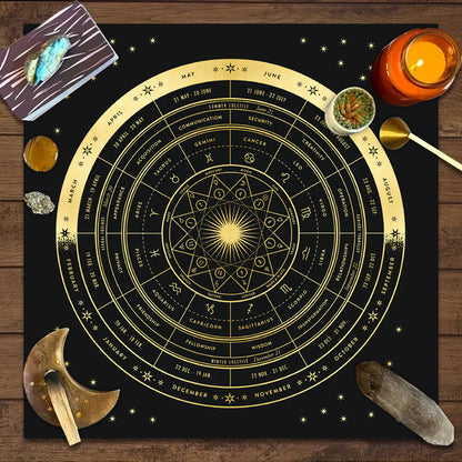 Tarot Reading Cloth - Moon Phase Mandala