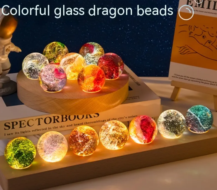 Glass Crystal Ball with Wooden Stand
