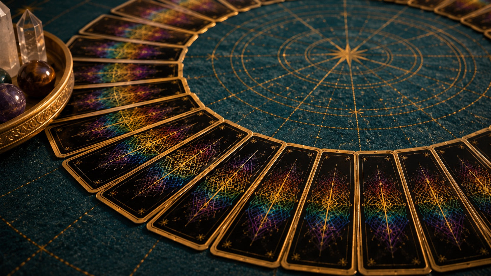 Patch Tarot cards laid out for a reading
