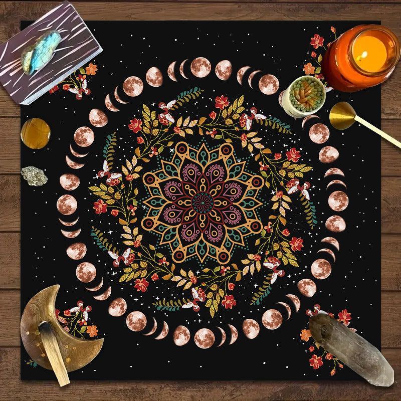 Tarot Reading Cloth - Moon Phase Mandala