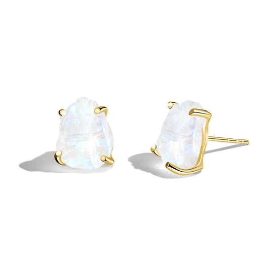 Raw Moonstone Drop Earrings
